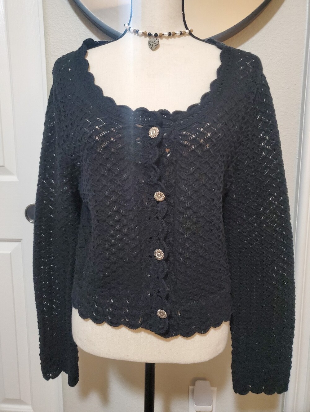 J CREW Cardigan Crochet Sweater Size Medium